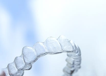 closeup of an Invisalign aligner