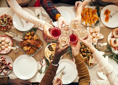 A group of friends enjoying a meal.